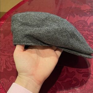 Brooks Brothers 346 Grey Virgin Wool Herringbone Cap